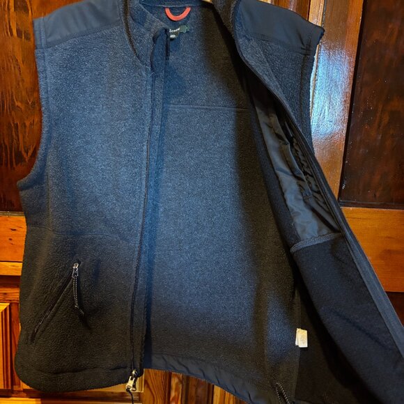 Men's J. Crew Dark Gray Fleece Vest  Full Zip Size Medium - Picture 7 of 7
